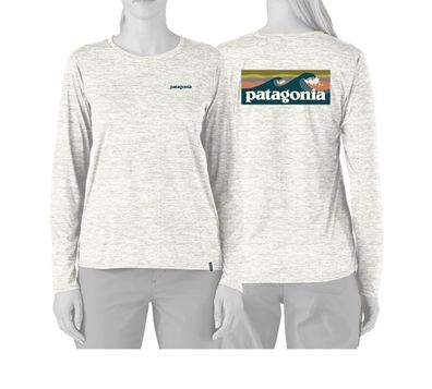 Patagonia Women Longsleeve L/S Cap Cool Daily - Boardshort Logo dyno white