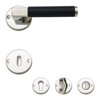 Drecoma Rosette glanznickel schwarz matt Drückergarnitur Bauhaus Griff