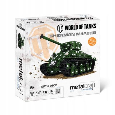 World of Tanks Panzer Sherman M4A3E8 Modellfahrzeug 1271 Teile Baumodell Tank