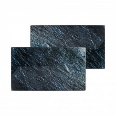 Axentia 2 x Glasschneideplatte / Herdabdeckung 52x30 cm Steinoptik grau 133061