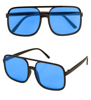 90er Jahre Hiphop Brille blau