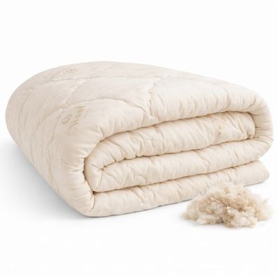 Merino Premium Schurwolle Steppbettdecke | aus 100% reine Schafschurwolle Steppbett