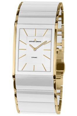 Jacques Lemans Damenuhr Dublin Keramik Weiß 1-1940E