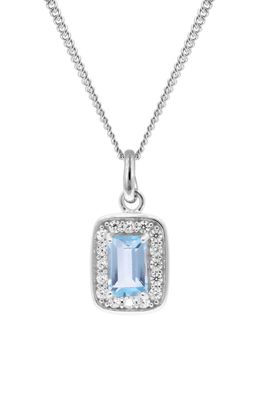 trendor Schmuck Anhänger Blautopas/Zirkonia 333 Weißgold an Silberkette 68441
