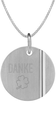 trendor Schmuck Silber-Halskette mit Anhänger Danke 68535