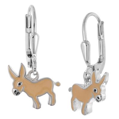 trendor Schmuck Kinder-Ohrringe Silber 925 Ohrhänger Esel 21095