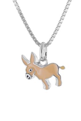 trendor Schmuck Kinder-Halskette mit Esel-Anhänger 925 Silber 21097