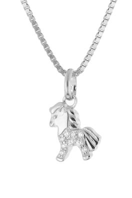 trendor Schmuck Halskette für Kinder 925 Silber mit Pferdchen-Anhänger 21098