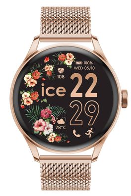 Ice-Watch Smartwatch ICE Smart 2.0 Rund Roségoldfarben mit Milanaiseband 023394