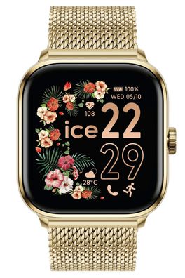 Ice-Watch Smartwatch ICE Smart 2.0 Eckig Goldfarben mit Milanaiseband 025134