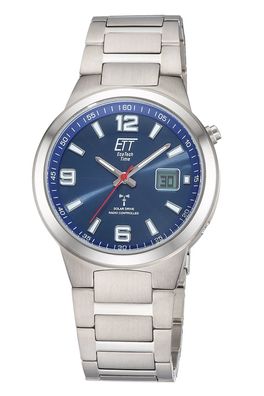 ETT Eco Tech Time Funk-Solar Herrenuhr Everest Gents Titan/Blau EGT-11709-32M