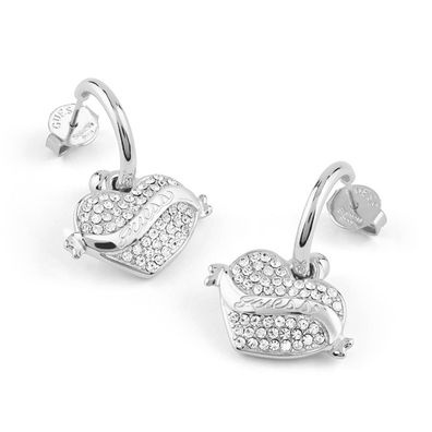 Guess Schmuck Damen-Ohrringe Creolen Herz JUBE05477JWRHT/U