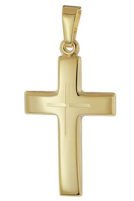trendor Schmuck Kreuz-Anhänger 585 Gold (14 Karat) 21 mm 21161