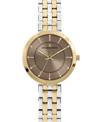 Jacques Lemans Damenuhr Milano Zweifarbig/Braun 1-2211D
