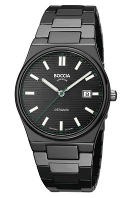 Boccia Herrenuhr Keramik/Titan mit Saphirglas Schwarz 3675-01