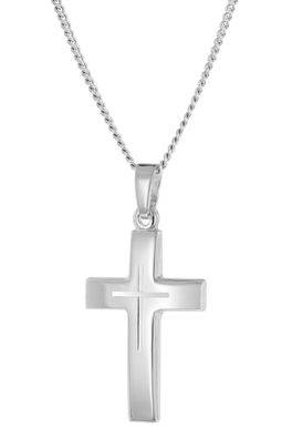 trendor Schmuck Halskette mit Kreuz-Anhänger für Damen und Jugend 925 Silber 21168