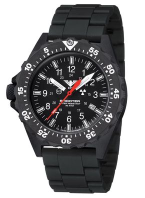 KHS Herrenuhr Quarz Shooter MKII Schwarz SH2F. NCB