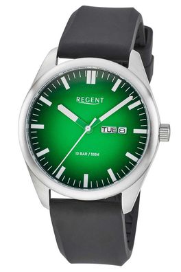 Regent F-1589 Herrenuhr Gut Ablesbar Edelstahl/Grün