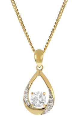 trendor Schmuck Damen Gold Anhänger 333 mit Zirkonia an vergoldeter Silberkette 2119