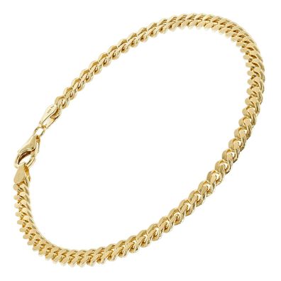 trendor Schmuck Panzerarmband für Damen und Herren 925 Silber vergoldet 4,1 mm 21032