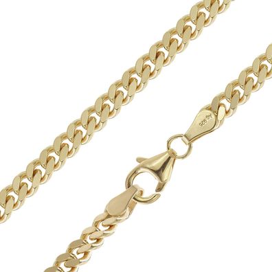 trendor Schmuck Damen und Herren Halskette 925 Silber vergoldet Panzer 4,1 mm 21034