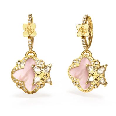 Guess Schmuck Ohrringe Creolen Single Leaf Huggies Goldfarben JUBE05495JWYGRST/U