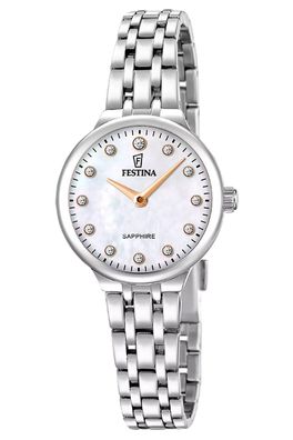 Festina Damenuhr Quarz Silberfarben/Perlmutt F20744/1