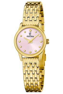 Festina Damen-Armbanduhr Quarz Goldfarben/Rosa F20750/2