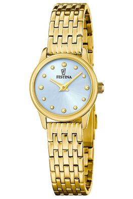 Festina Damenuhr Quarz Goldfarben/Hellblau F20750/3