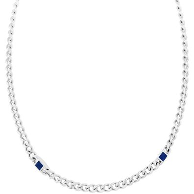 Holzkern Schmuck Herren-Kette Edelstahl Bodyguards Marmor/Silberfarben