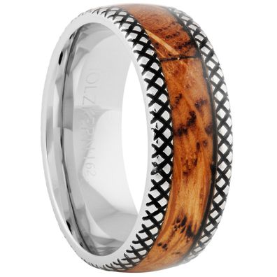 Holzkern Schmuck Herrenring Sumo Whiskeyholz/Wolfram