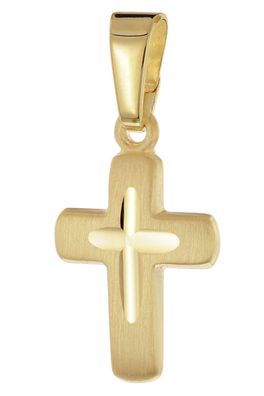 trendor Schmuck Kinder Kreuz-Anhänger Gold 585 / 14K 12 mm 21316