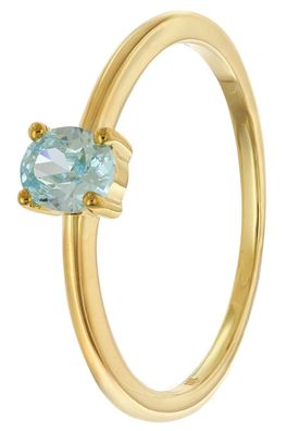 trendor Schmuck Damenring 333 Gold (8k) Ovaler Zirkonia Hellblau 21370-03