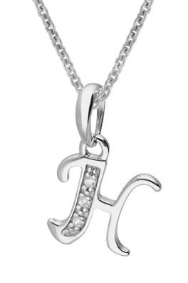 trendor Schmuck Halskette Mit Buchstaben H Anhänger 925 Silber Rhodiniert 21240-H