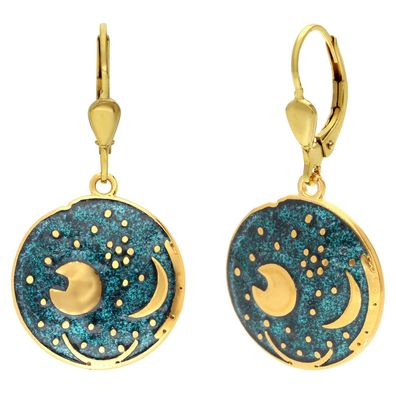 trendor Schmuck Ohrringe Himmelsscheibe von Nebra 925 Silber grün/gold ? 18 mm 21548