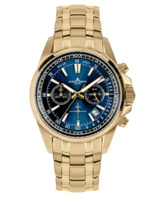 Jacques Lemans Herrenuhr Chronograph Liverpool Goldfarben/Blau 1-2117ZI