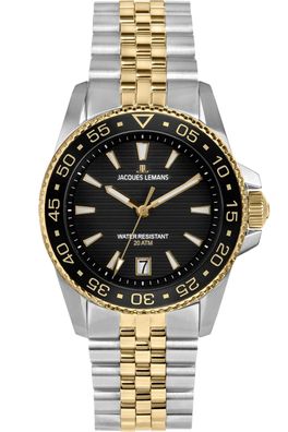 Jacques Lemans Herrenuhr für Taucher Liverpool Diver Bicolor 20 bar 1-2205N