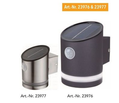 LED Solar Wandleuchte "SWL 119" PIR Bewegungsmelder, IP44, versch. Farben