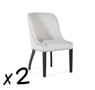 2er - Set Stéhle aus grauem Stoff-1534