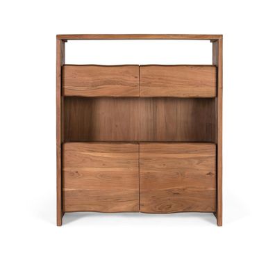 Sideboard aus massivem Akazienholz, natérlichem Design und Glas-2233