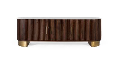 TV-Ständer aus Mangoholz mit geschwungenen Seiten 160 cm-2340