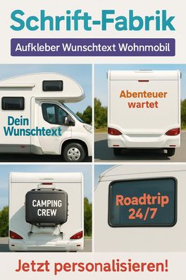 Aufkleber Wunschtext Wohnmobil Wohnwagen Camper Caravan Auto Text Spruch Zahl Ziffern