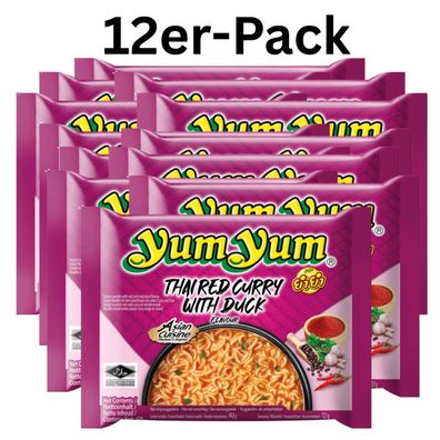 12er-Pack YumYum Instantnudeln Thai Red Curry Ente 60g