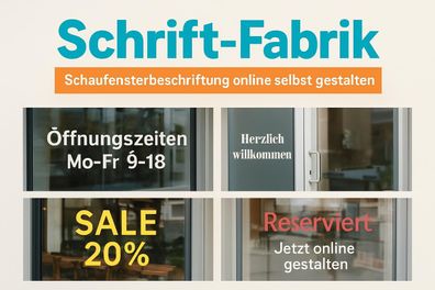 Schaufensterbeschriftung Klebebeschriftung online selbst gestalten