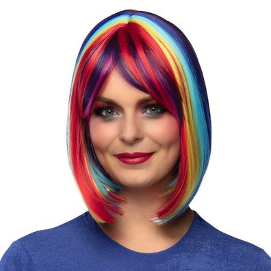 Perücke Unity Regenbogen bunt