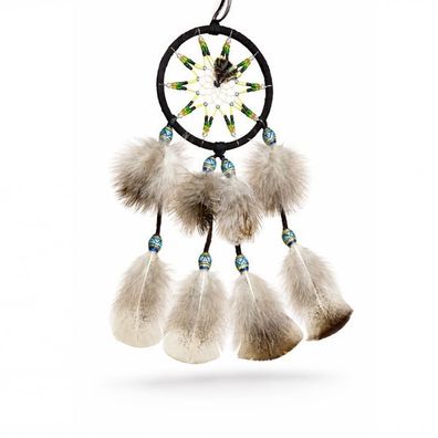 Traumfänger - Dreamcatcher mit Perlen-Stern 8 cm schwarz