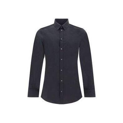 Dolce & Gabbana Black Elastane Dress Shirt
