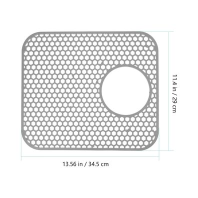 Hollow Silicone Sink Protector Mat, Anti-Skid Draining Pad & Drain Filter, Kitchen A