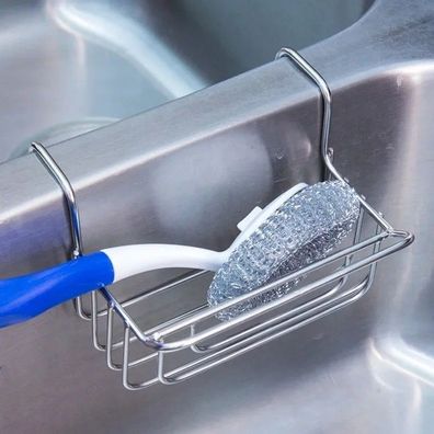 Stainless Steel Drain Rack, Sink Holder for Soap/Sponge Shelf, Hanging Storage Kitche