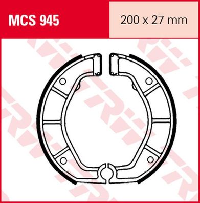 MCS945 Bremsbacken 200x27 BMW R80 R100 247E 247 Mystic Paris Dakar Roadstar 89-96 hi